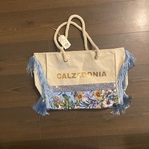 Calzedonia Beach Tote Bag - Romantics Flower Blue Idol